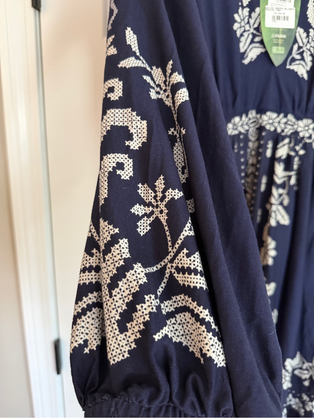 FARM Rio Navy Maxi Dress with White Floral Embroidery - Picture 3 of 4